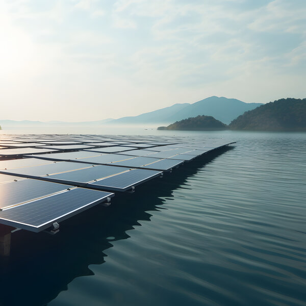 Bild von einer Photovoltaikanlage schwimmend auf dem Wasser für den Sustainability Day 2025 | © AdobeStock|ChrisTYCat