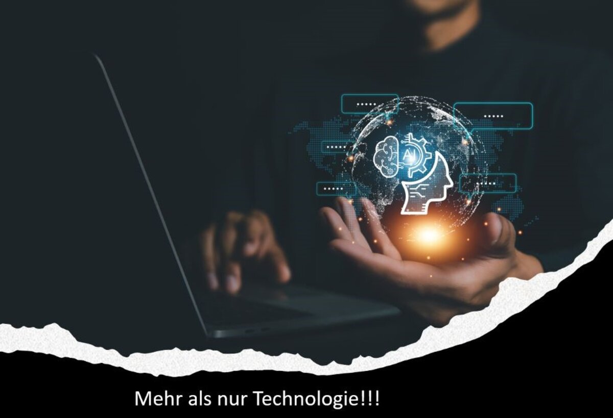 Grafik: Person mit digitaler Technologie in einer Hand  | © Dr. Ann-Kristin Cordes