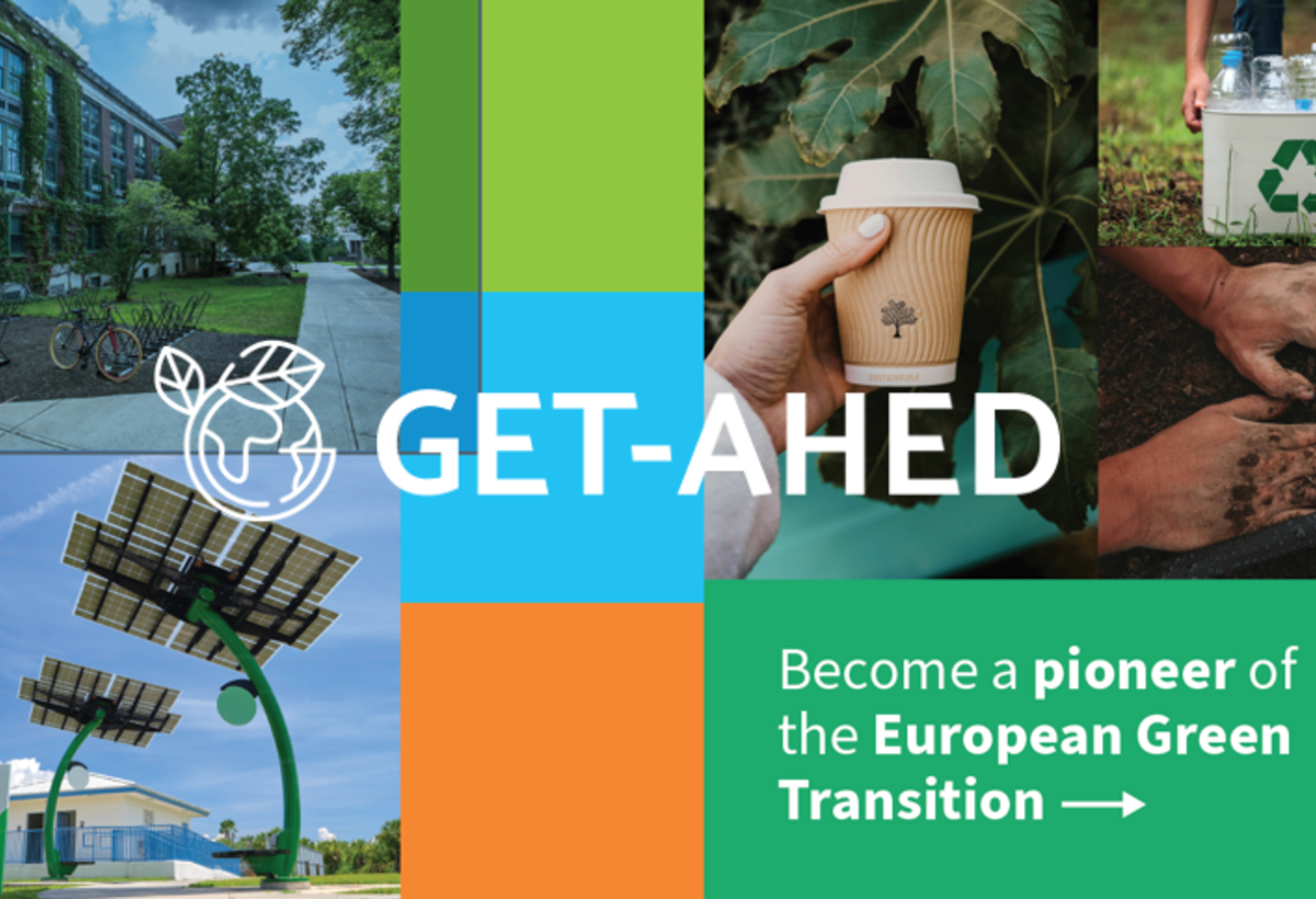 Plakative, farbenfrohe Aufforderung Teil der European Green Transition zu werden | © Munster Technological University Irland